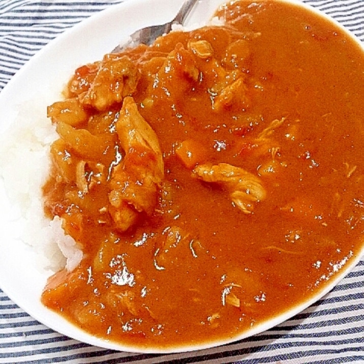 完熟トマト缶で夏のチキンカレー(圧力鍋)